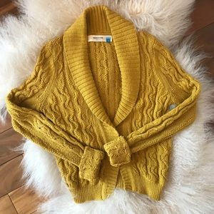 Mustard Yellow Thick Knit Cardigan